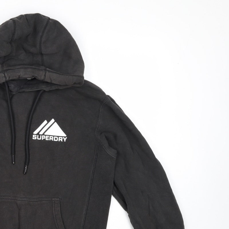 Superdry Men’s Black S Pullover Hoodie Logo Graphic Sports Fleece