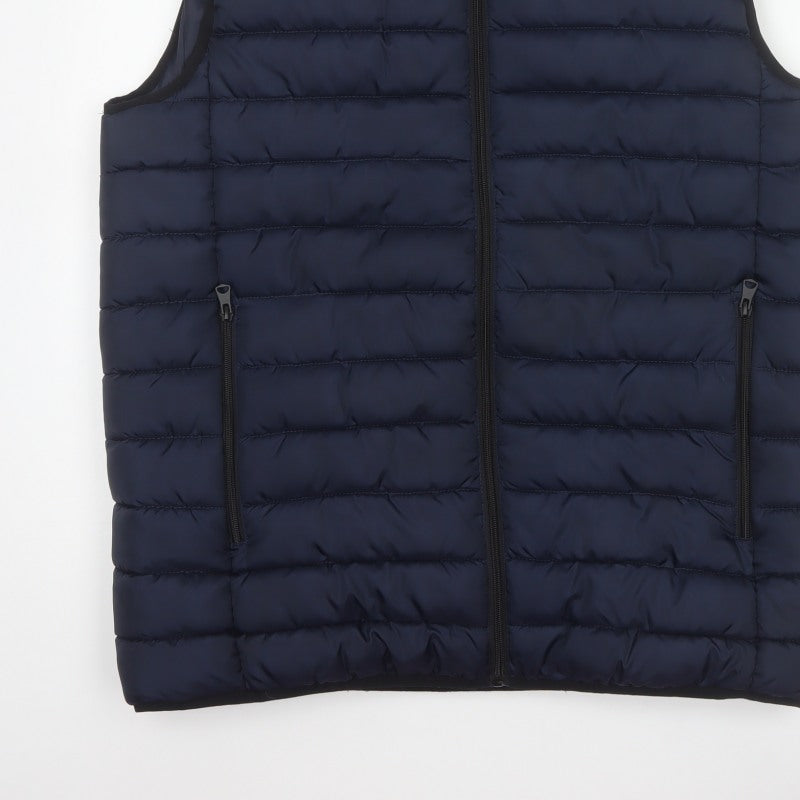 Alpha One Men’s Blue XL Quilted Puffer Bodywarmer Gilet Zip