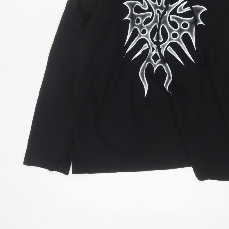 Made in Hell Men’s Black XL Pullover Hoodie Gothic Tribal Graphic Print