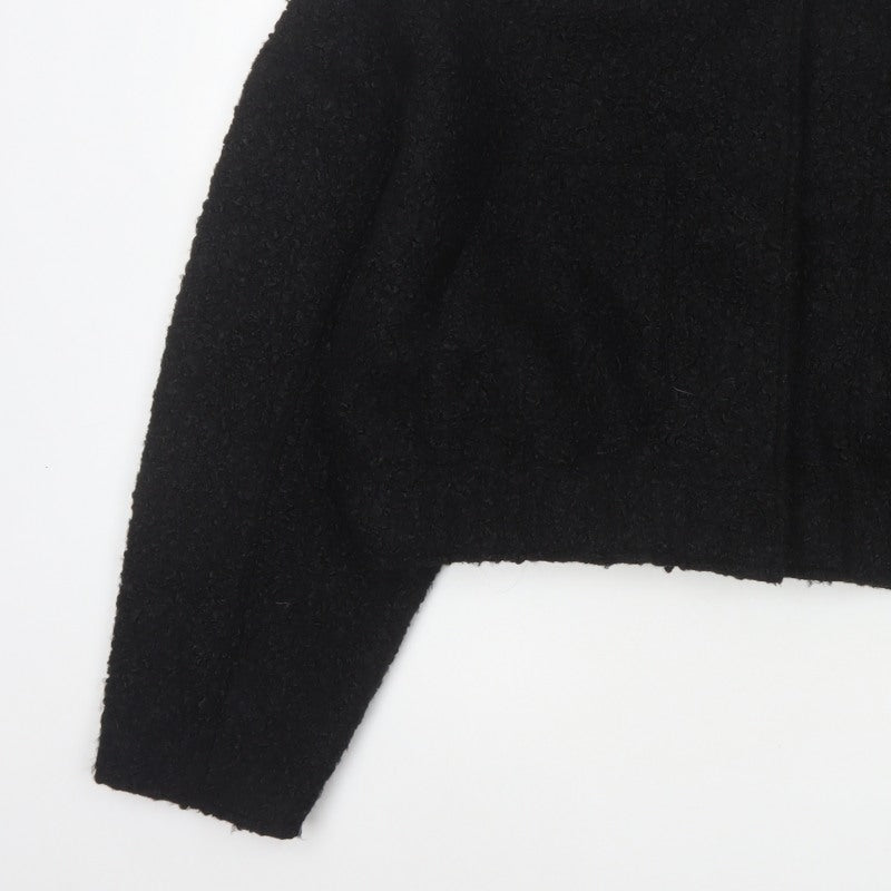 Boohoo Women’s Black UK 14 Cropped Teddy Fleece Open Jacket