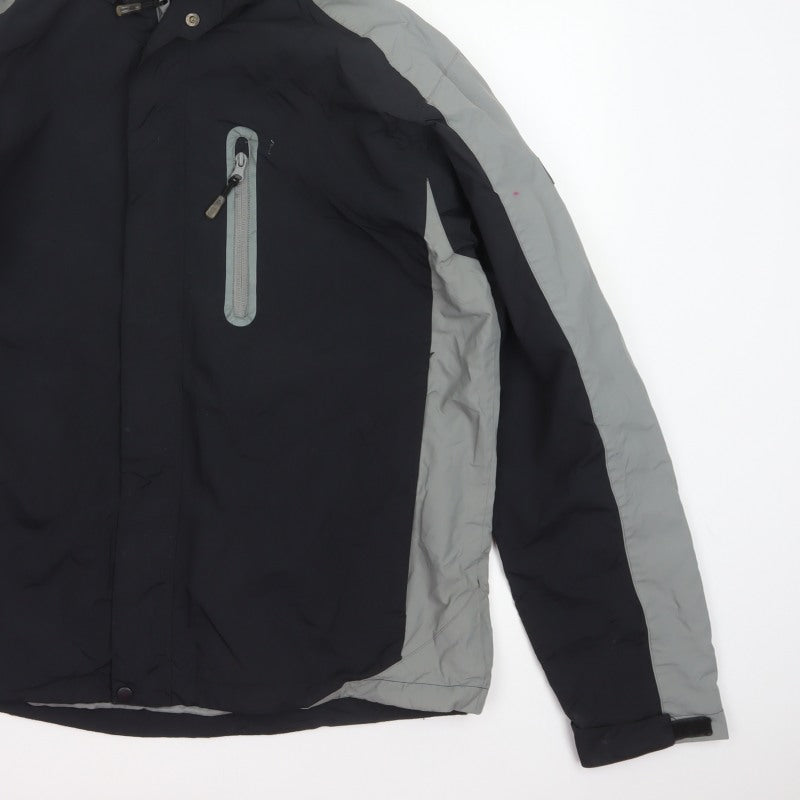 Backswing Men’s Black Grey M Hooded Ski Jacket Full Zip