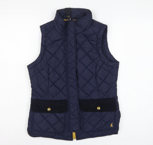 Joules Women’s Blue UK 10 Quilted Padded Waistcoat Gilet Bodywarmer