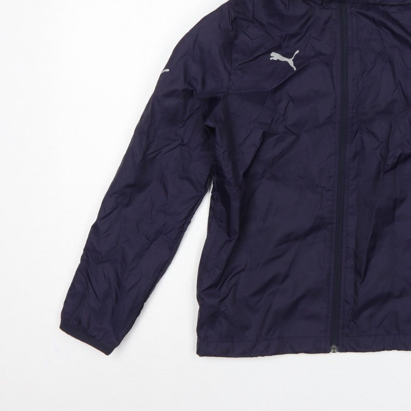 Puma Boys Blue 11-12 Years Windbreaker Hooded Full Zip Jacket