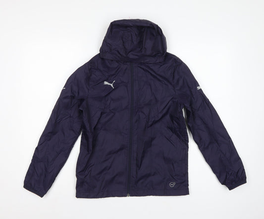 Puma Boys Blue 11-12 Years Windbreaker Hooded Full Zip Jacket