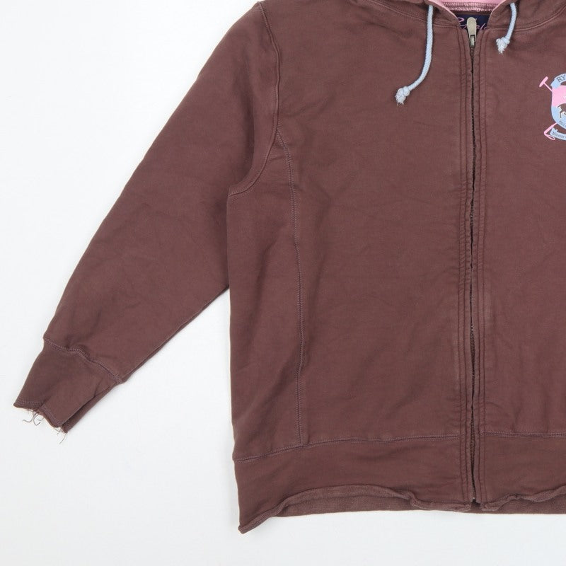Rydale Women’s Brown Pink Full Zip Equestrian Hoodie Size M