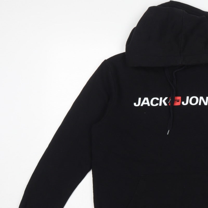 Additional view of Jack & Jones Men’s Black L Logo Graphic Pullover Hoodie