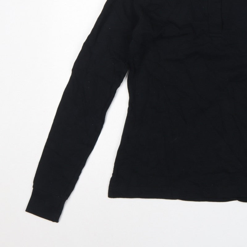 Front Row Women’s Black White Collared Long Sleeve Polo Top M