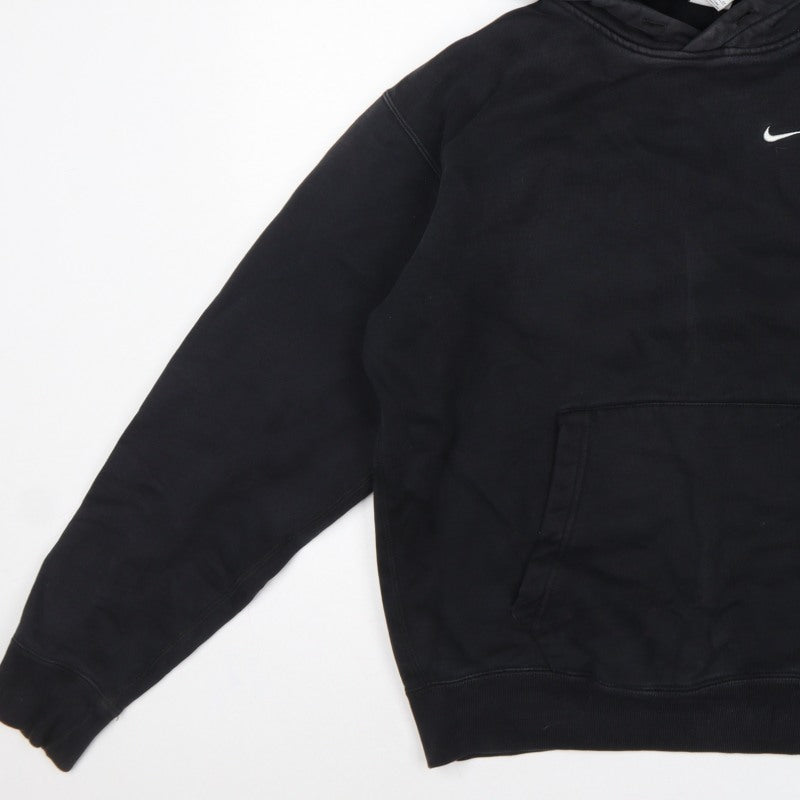 Nike Men’s Black XS Pullover Hoodie Embroidered Logo Kangaroo Pocket