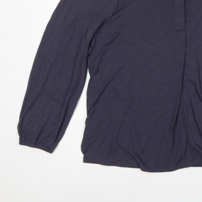 Marks and Spencer Women Blue UK 12 Modal Balloon Sleeve Blouse