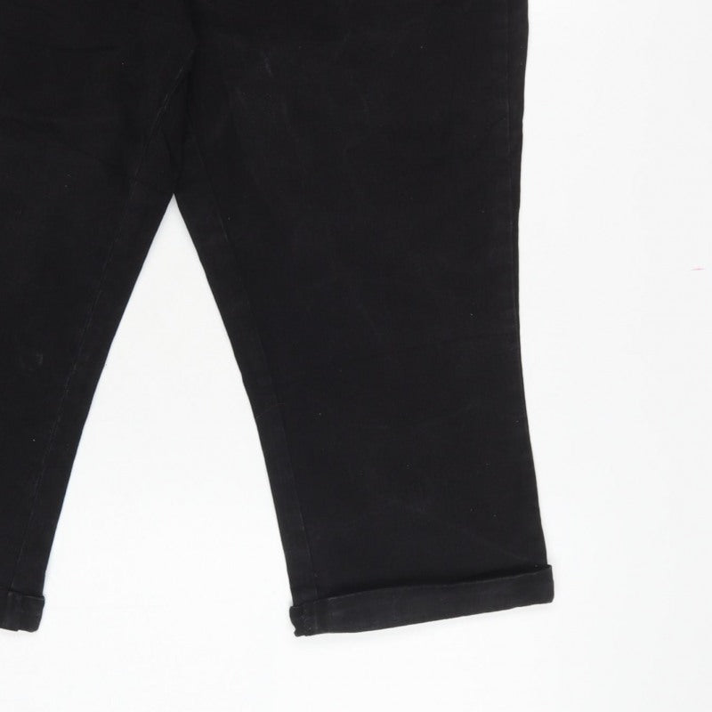 DP Denim Women’s Black UK 14 High Rise Mom Jeans Cuffed
