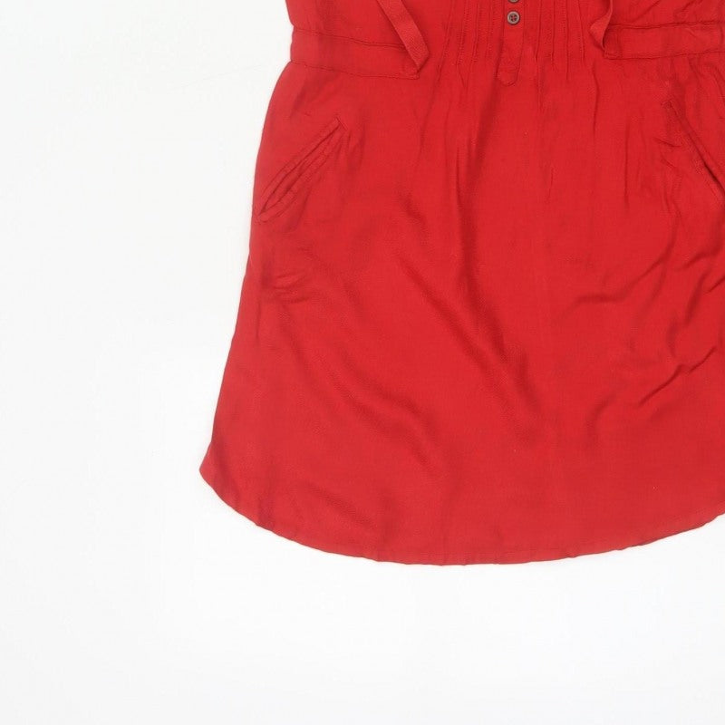 Additional view of Fat Face girls’ red 10-11 years knee length shift dress pockets viscose
