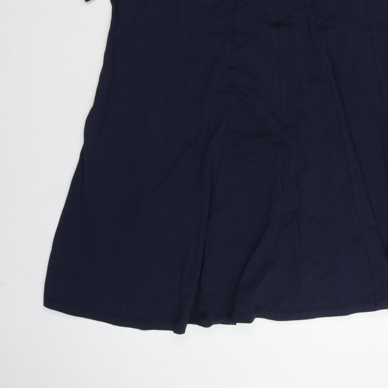 Roman Women Blue Size 20 Trapeze Swing Knee Length Cotton Jersey Dress