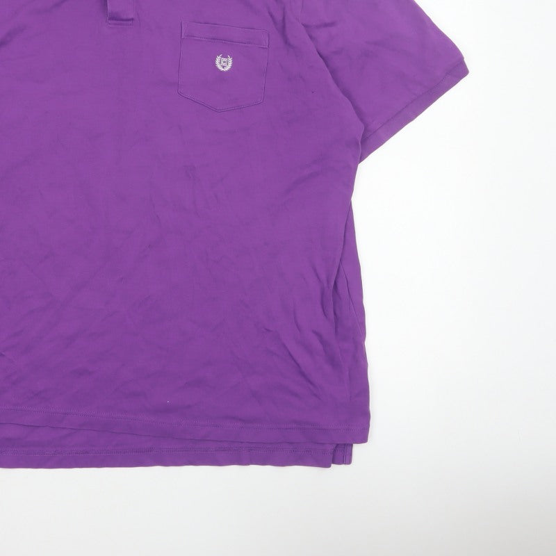 Additional view of Chaps Men’s Purple 2XL Cotton Short Sleeve Logo Pocket Polo Shirt