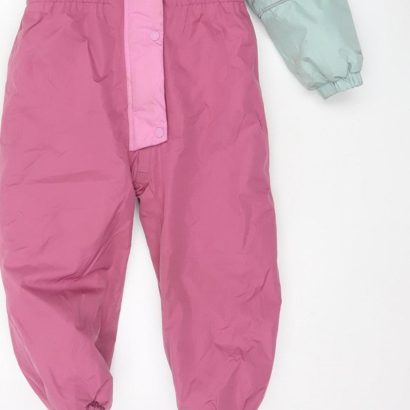 Next Girls Multicoloured 5-6 Years Ski Snowsuit Hooded Fur Trim