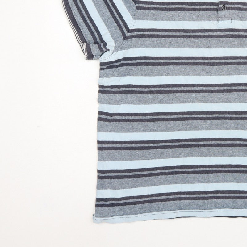 Additional view of Maine New England Men's Blue Striped Cotton Polo Shirt XL Short Sleeve