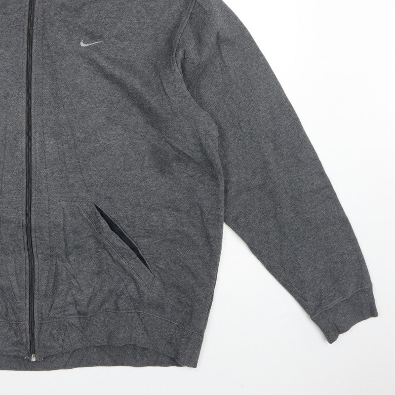 Nike Men’s Grey XL Full Zip Hooded Logo Fleece Hoodie