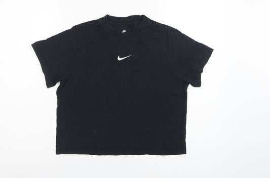 Nike Girls Black L 146-156cm Loose Fit Basic Logo T-Shirt