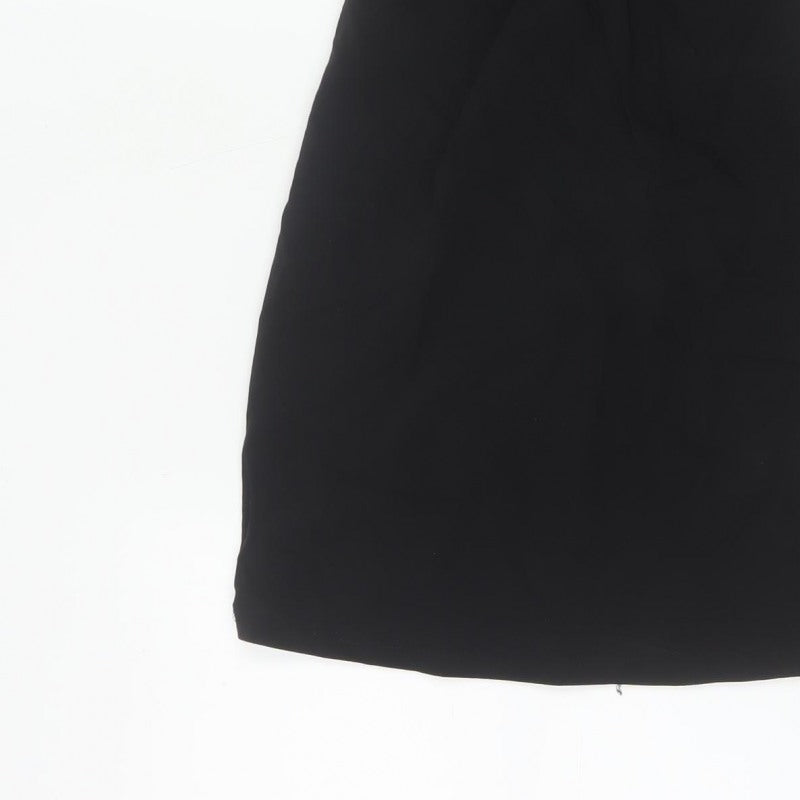 Pull&Bear Women Black S Bodycon Halter Cold Shoulder Mini Dress