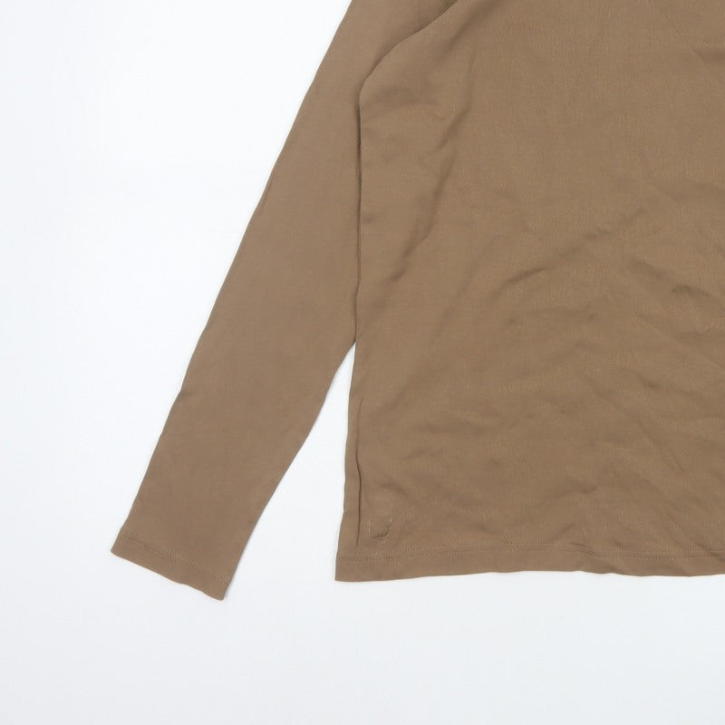 Cotton Traders Men’s Brown L Cotton Crew Neck Long Sleeve Jersey Top