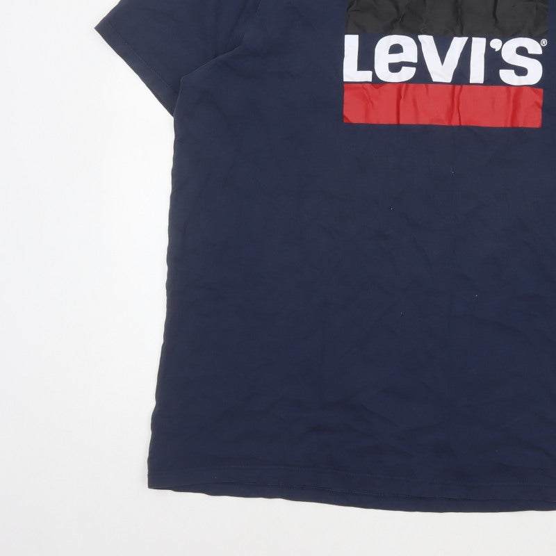 Levi's Men Blue 2XL Logo Graphic Print Crew Neck T-Shirt