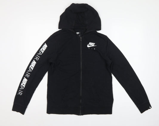 Nike Boys Black XL 13-15 Years Air Full Zip Hooded Hoodie Logo
