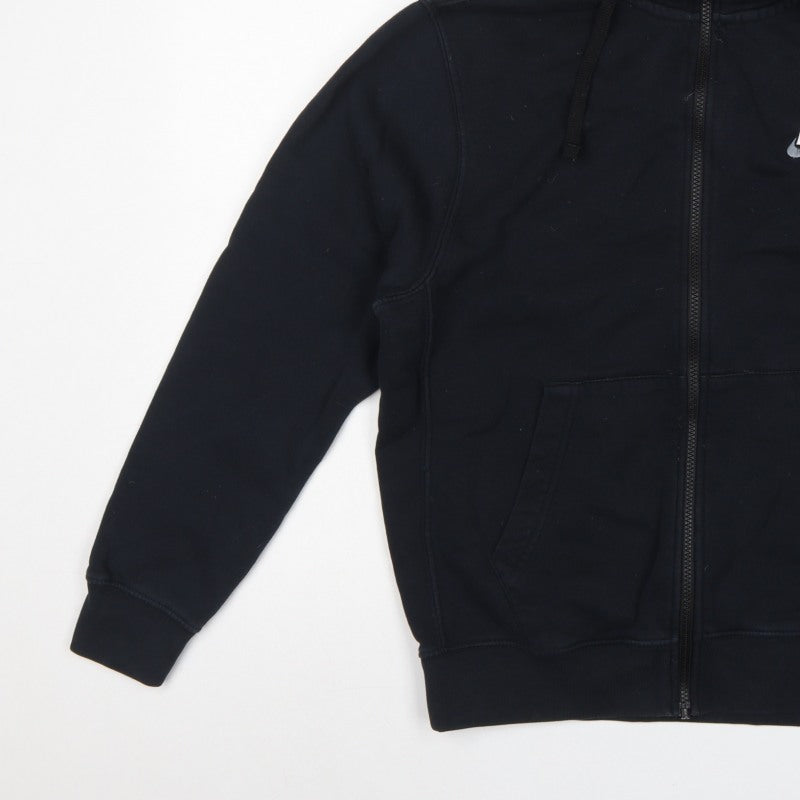 Nike Men's Black M Full Zip Hooded Fleece Sweatshirt Logo