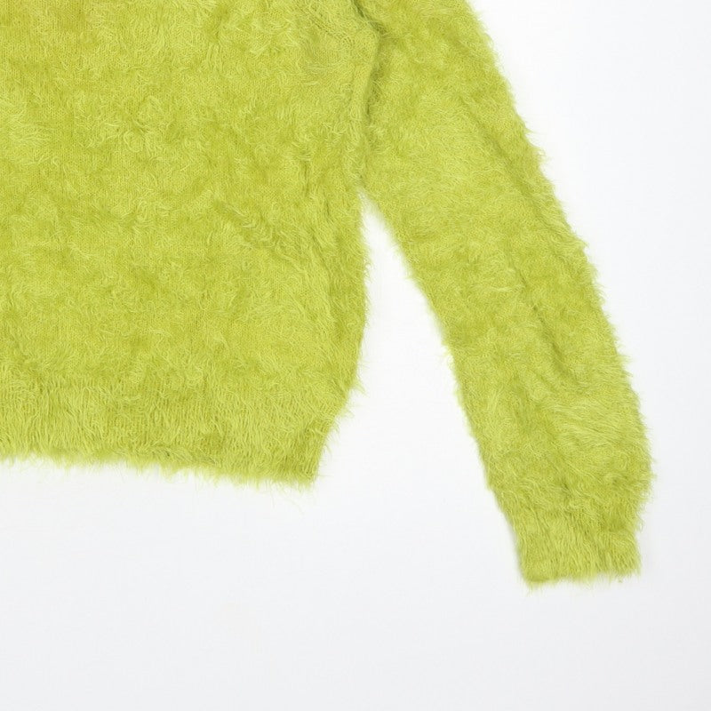 Topshop Women Yellow Fluffy Knit Pullover Jumper UK 12 Long Sleeve
