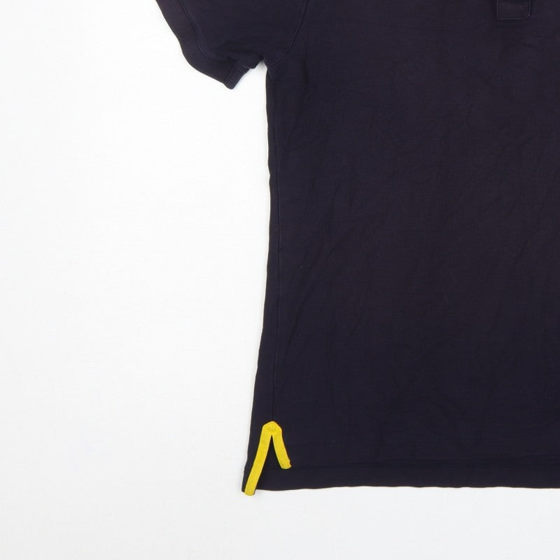 Vicomte A. Men's Blue L Cotton Polo Shirt Embroidered Logo