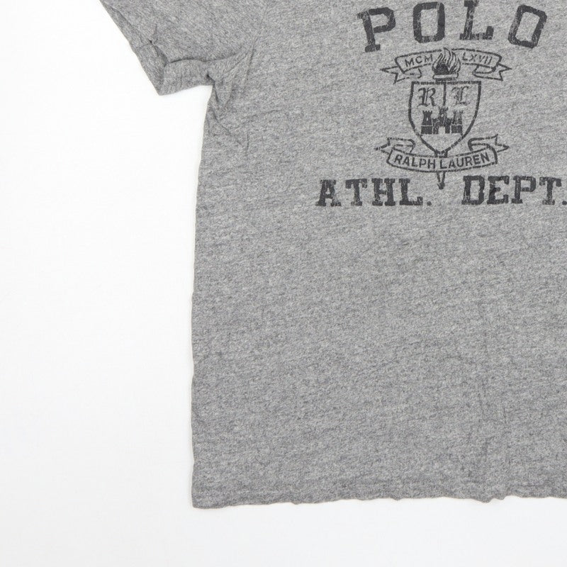Polo Ralph Lauren Men’s Grey L Custom Fit Graphic Print Cotton T-Shirt