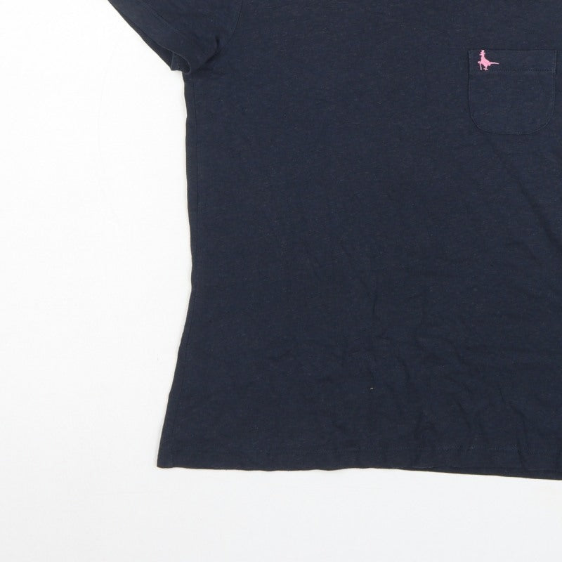 Jack Wills Women Blue UK 6 Basic Scoop Neck Pocket T-Shirt
