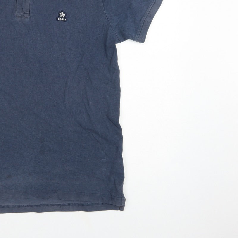 TOG24 Men's Blue M Short Sleeve Logo Casual Polo Shirt