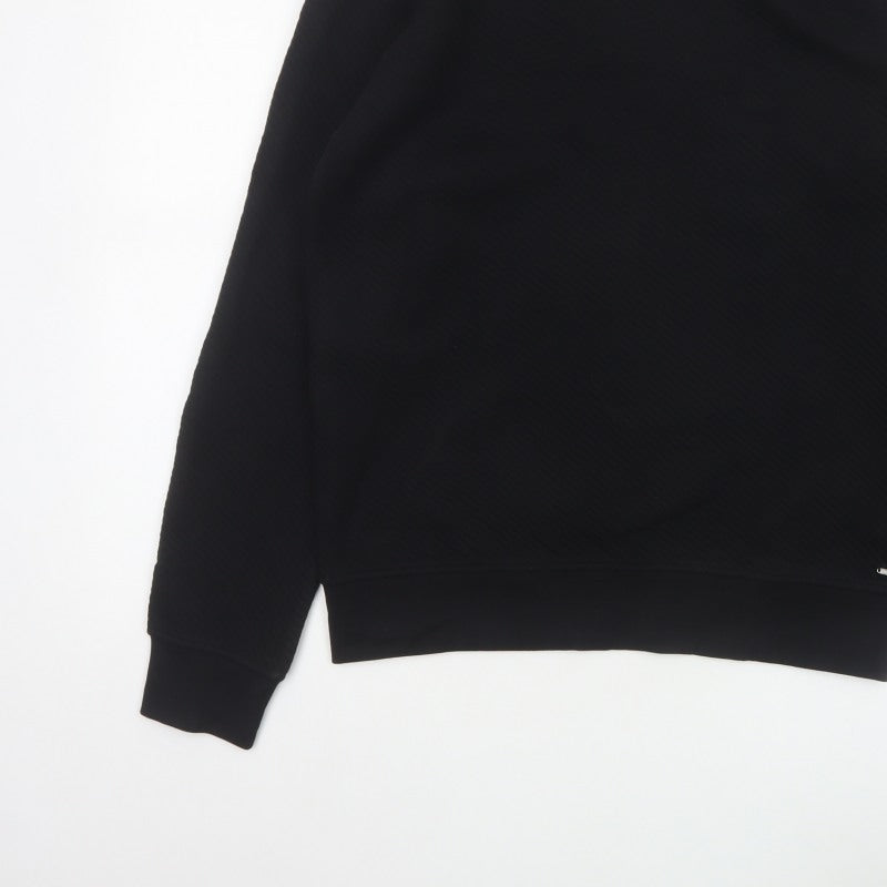 Autograph Men’s Black Small Textured Crew Neck Pullover Sweatshirt