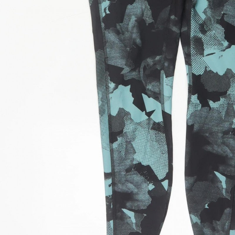 Marks & Spencer Goodmove Women Blue Black Geometric Gym Leggings UK 12