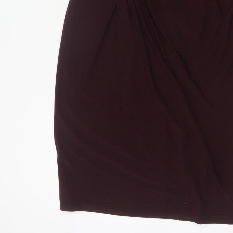 Roman Women Brown Size 14 Ruched Sheath Midi Occasion Dress