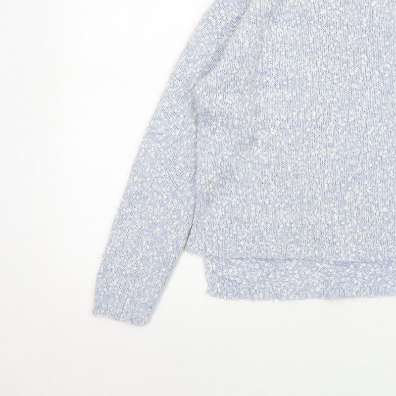 New Look Women Blue Size 10 Crew Neck Textured Knit Pullover Jumper