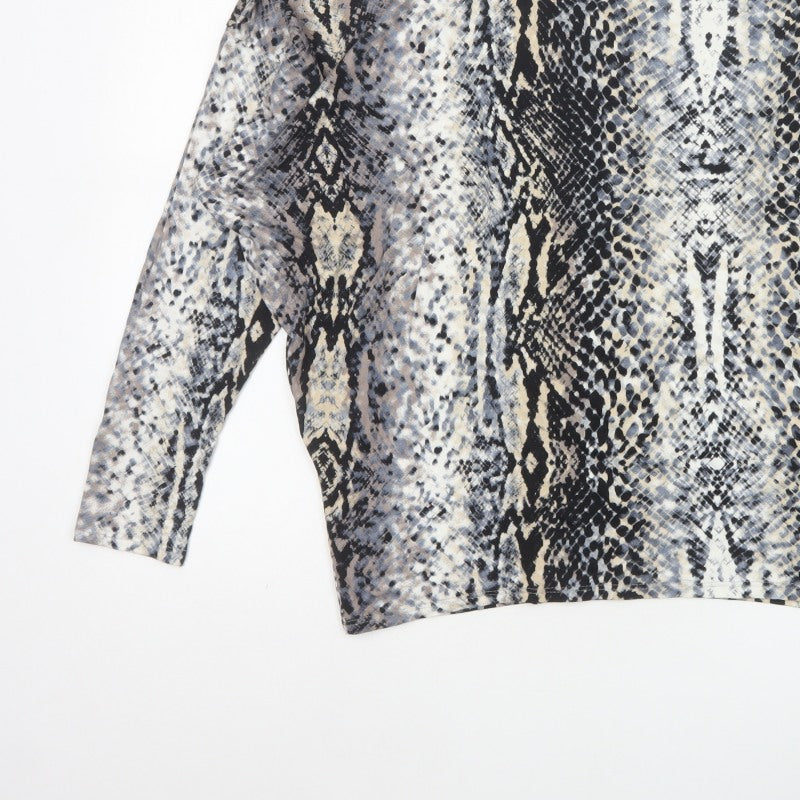 Roman Women’s Multicoloured Snake Print Jersey Top M Long Sleeve
