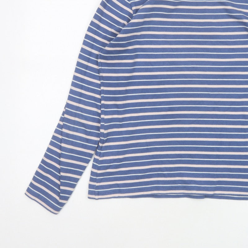 Maison Labiche Women Blue Striped Amour Embroidered Jersey T-Shirt L