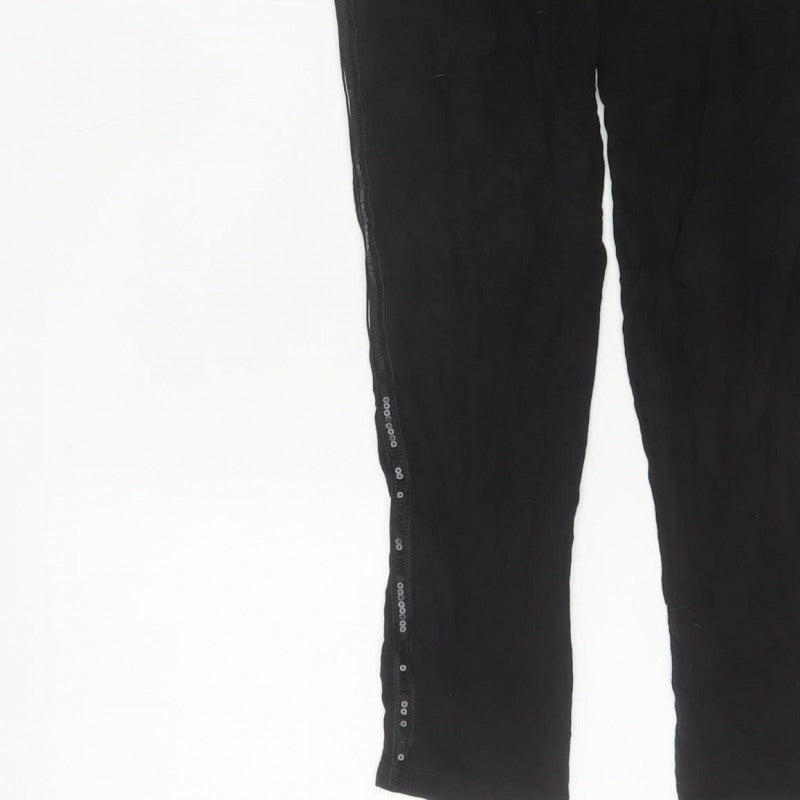 Marks and Spencer Women’s Black UK 12 Stretch Sequin Side Leggings