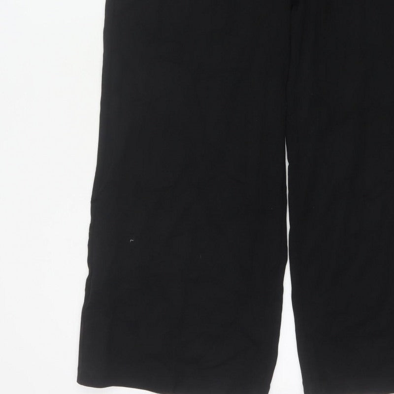 Marks & Spencer Women Black Size 16 High Rise Wide Leg Trousers
