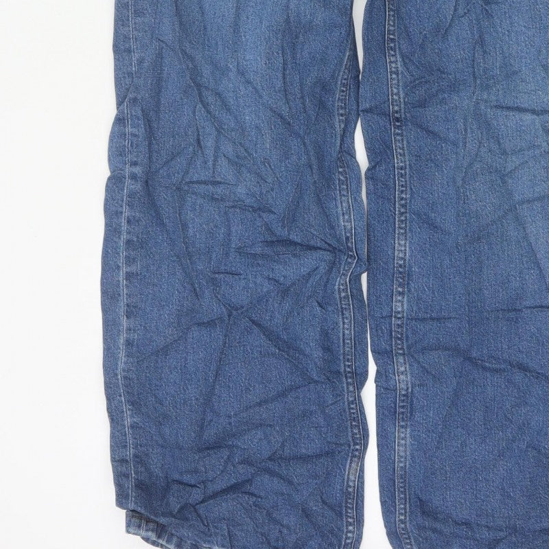 Marks and Spencer Women Blue UK 12 High Rise Wide-Leg Jeans