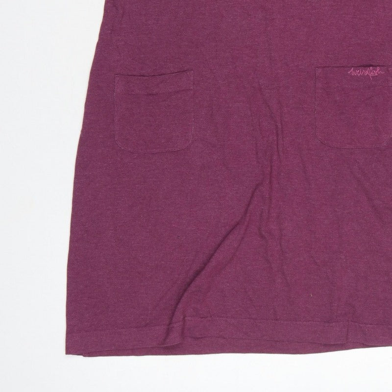 Weird Fish Women’s Purple UK 12 Jersey Sheath Dress Pockets