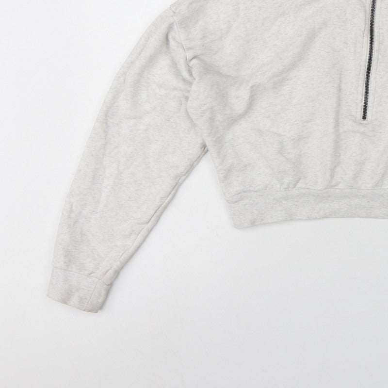 Nike Women’s Grey Small Quarter Zip Logo Sweatshirt