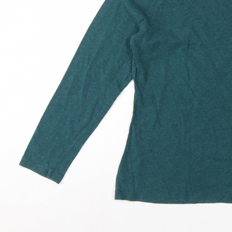 Seasalt Cornwall Women Green UK 12 Organic Cotton Roll Neck Basic Top