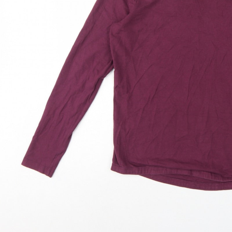 FatFace Women’s Purple UK 12 Organic Cotton Long Sleeve Basic T-Shirt