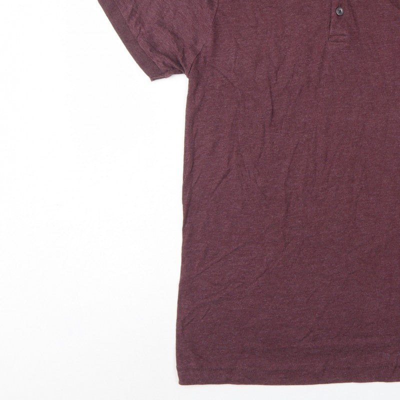 French Connection Men’s Red L Logo Cotton Blend Short Sleeve Polo