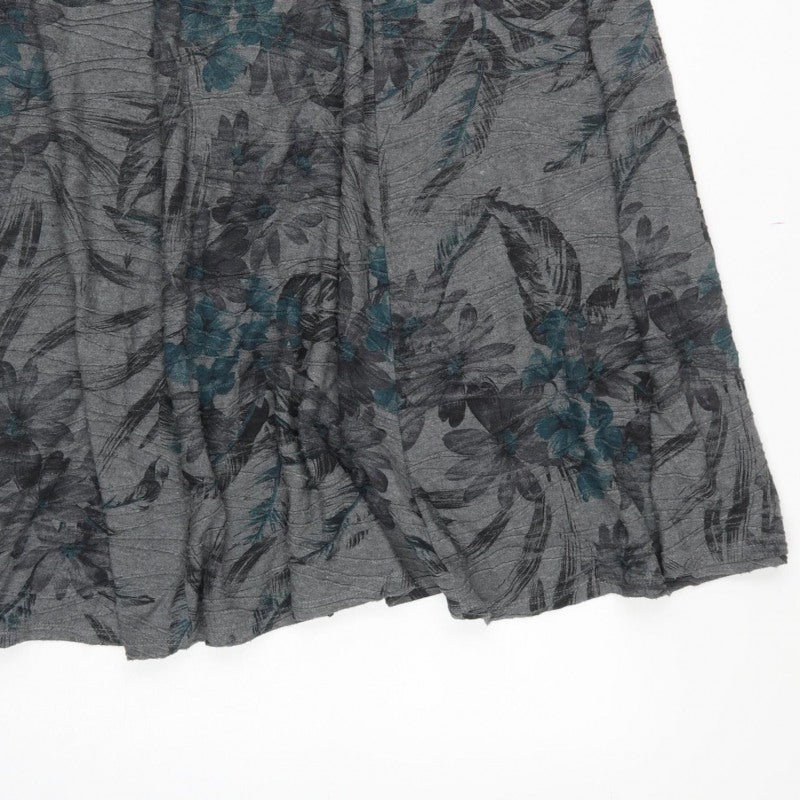 Bonmarché Women Grey Floral A-Line Knee Length Skirt UK 18