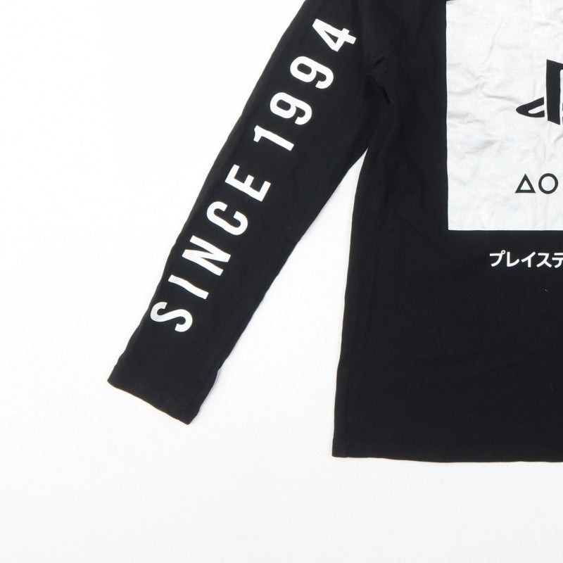 Marks and Spencer Boys Black 10-11 Years PlayStation Pyjama Top