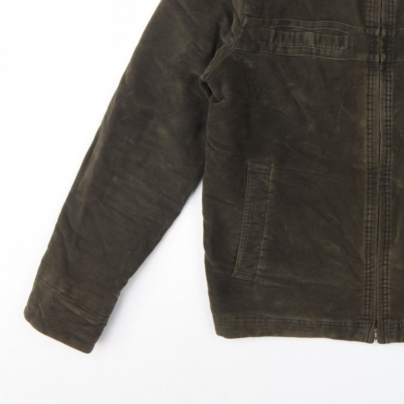 Marks and Spencer Men's Brown M Washed Moleskin Cotton Zip Jacket