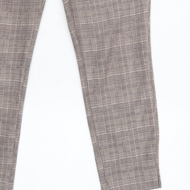 Klass Women Grey Check Tapered Tailored Trousers Size 14