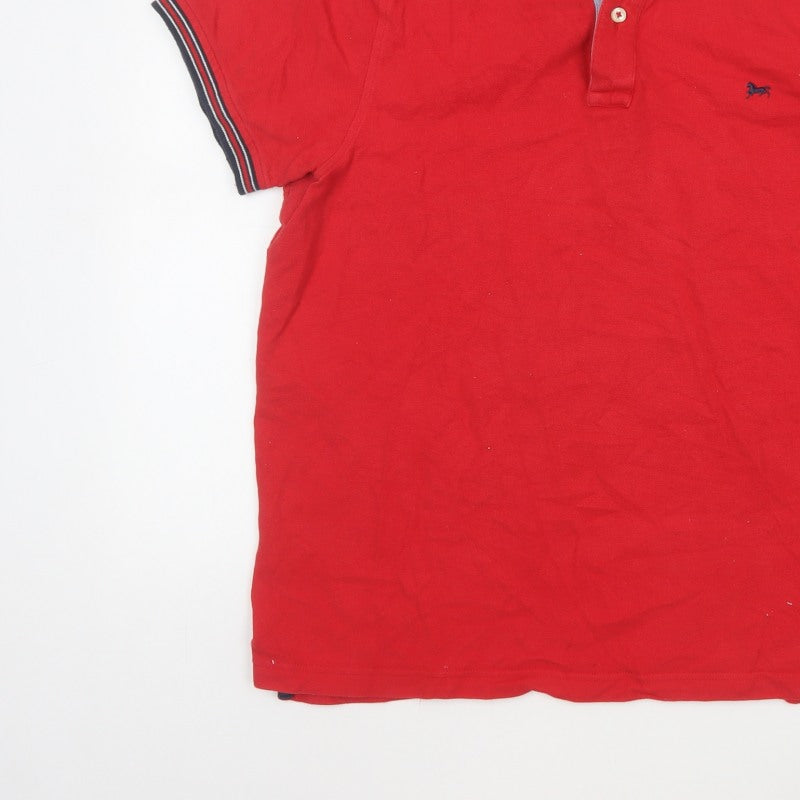 J Hampton & Sons Men’s Red L Cotton Short Sleeve Polo Shirt